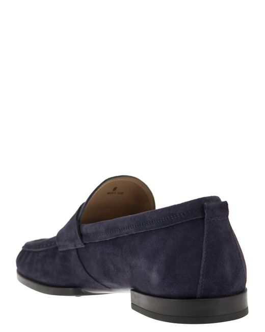 Tod's Blue Suede Leather Moccasin for men