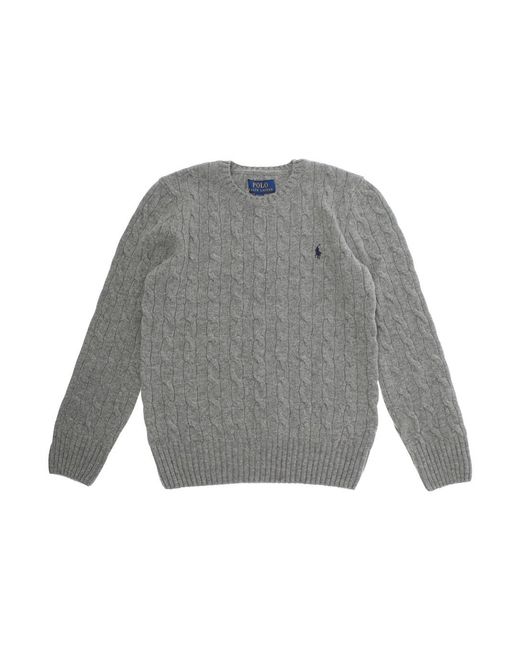 Polo Ralph Lauren Gray Crewneck Sweater Wool-Cashmere Tops for men