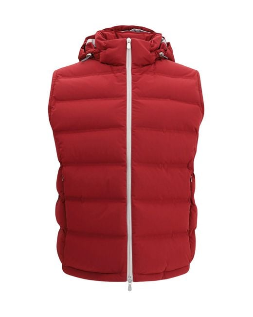 Brunello Cucinelli Red Down Jackets for men