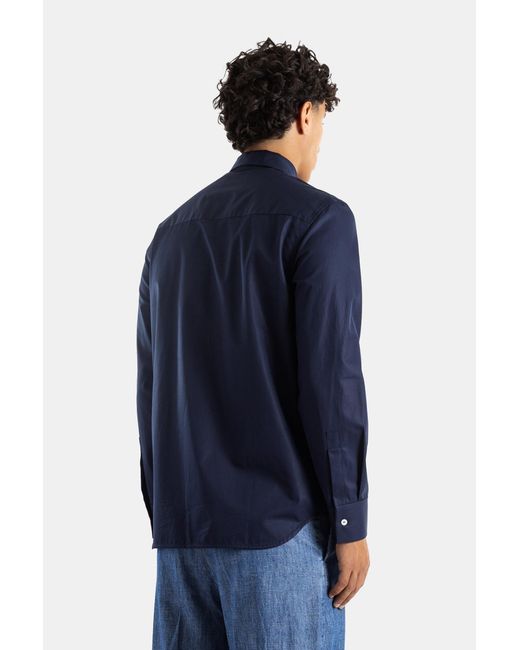 Jil Sander Blue Poplin Cotton Oversized Shirt for men