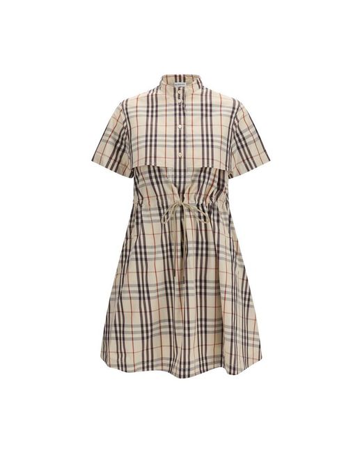 Burberry Natural Beige Cotton Casual Dress