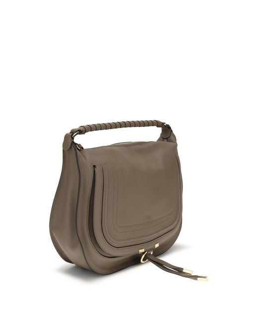 Chloé Brown Shoulder Bag Marcie Calf Leather