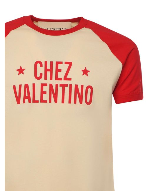 Valentino Garavani Pink T-Shirt With Chez Print for men