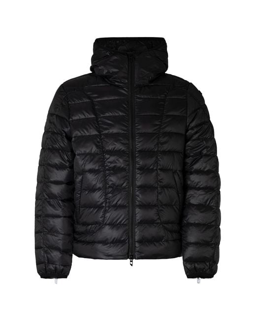 DIESEL Black W-Stone Hooded Techno Fabric Down Jacket for men
