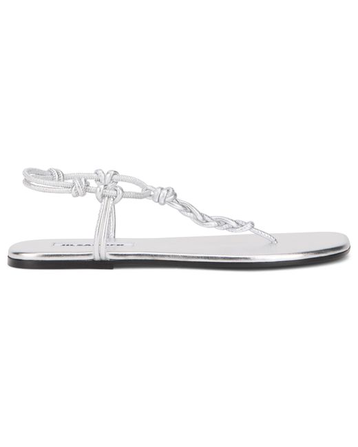 Jil Sander White Flat Leather Sandals