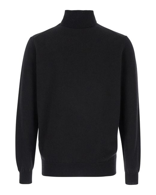 Le Plain Black Turtleneck Sweater for men