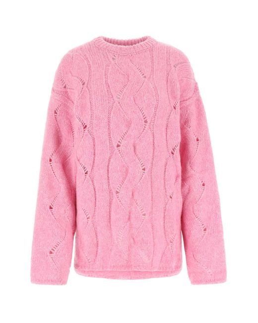 Low Classic Pink Alpaca Blend Oversize Sweater