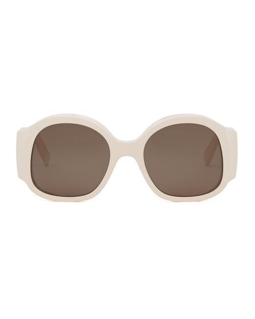 Céline Brown Cl40305U Maxi Triomphe 25E Bianco Sunglasses