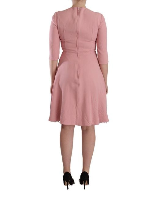 Dolce & Gabbana Pink Elegant A-Line Knee Length Dress