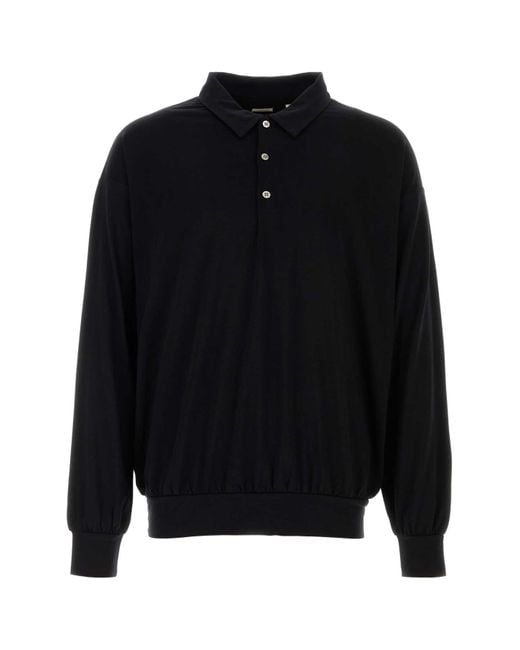 Nanamica Black Wool Polo Shirt for men