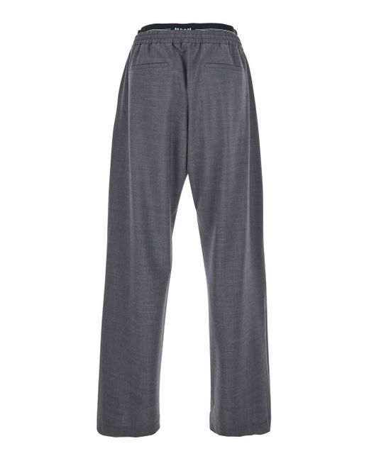 MSGM Gray Pants With Elastic Drawstring Waist for men