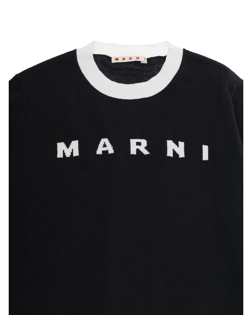 Marni Black Crew Neck Sweater Cotton Tops for men