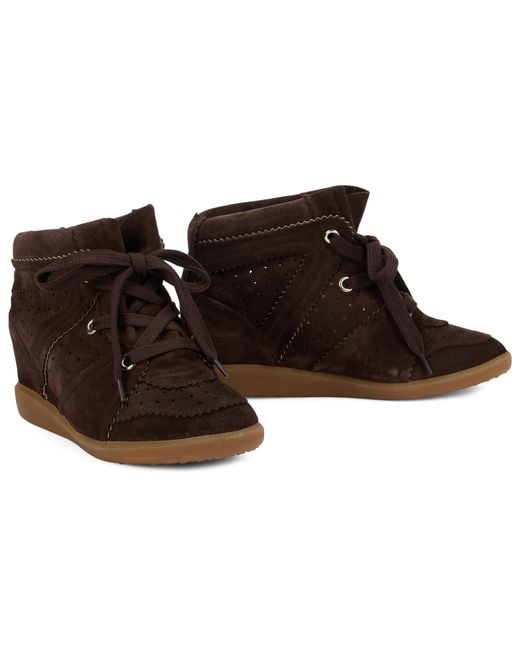 Isabel Marant Brown Sneakers With Wedge Leather Cow Hide Trainers