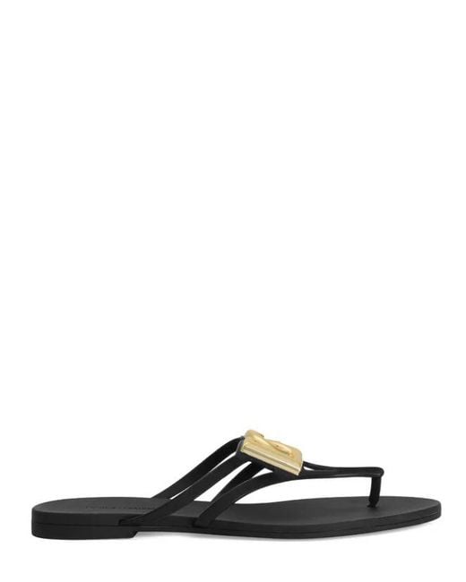 Dolce & Gabbana Black Flat Shoes Nero/Oro