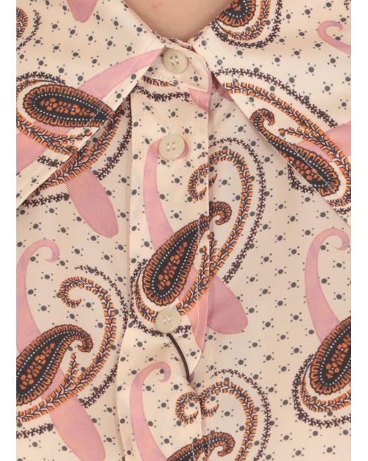 Etro Natural Silk Shirt With Paisley Pattern