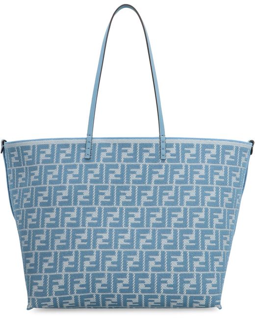 Fendi Blue Roll Large Tote Bag