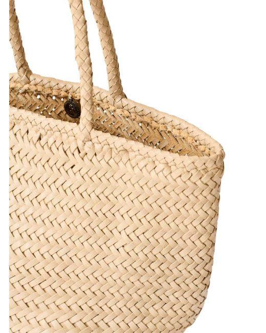 Dragon Diffusion Natural Grace Shoulder Bag With Two Top Handles And Interwoven Design