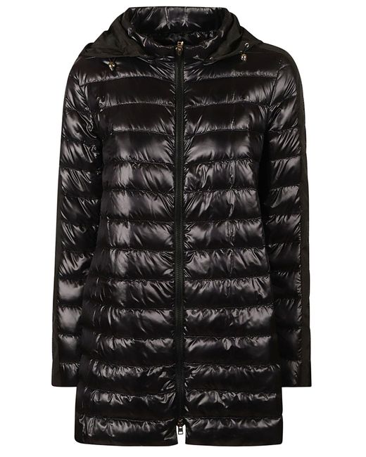 Herno Black Mid-Length Zip Padded Jacket