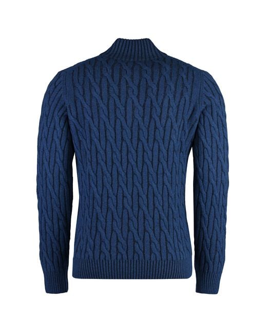 Moorer Blue Terni Wool And Cashmere Sweater for men