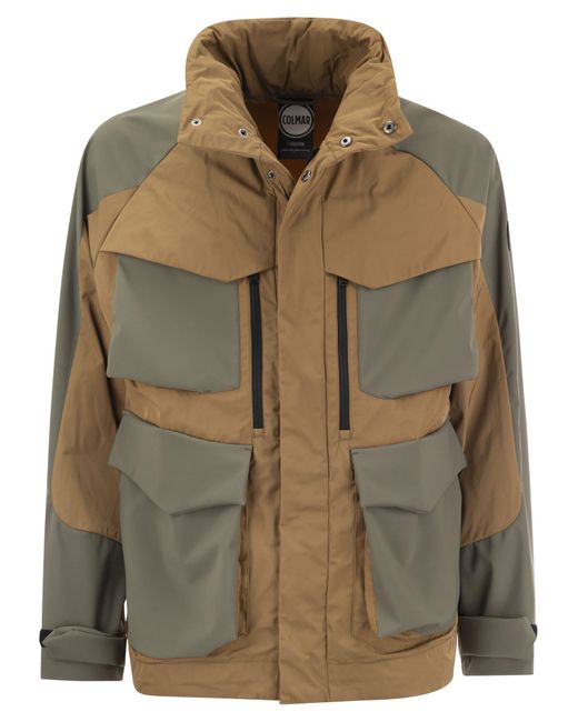 Colmar Green Colourblock Jacket With Concealed Hood for men