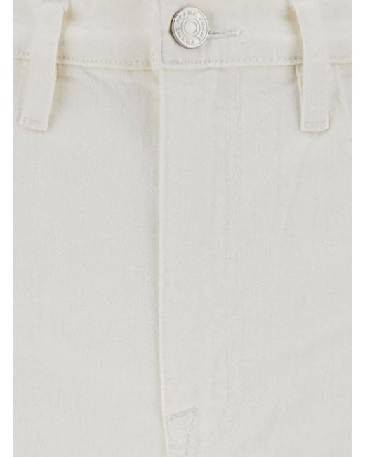 FRAME White 'Le Jane' Wide Leg Jeans With Tonal Buttons