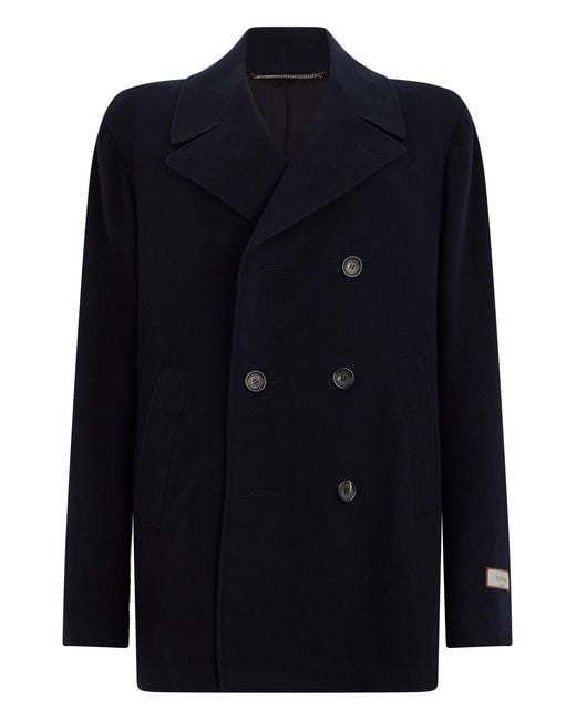 Canali Blue Coat Double-Breasted Wool for men