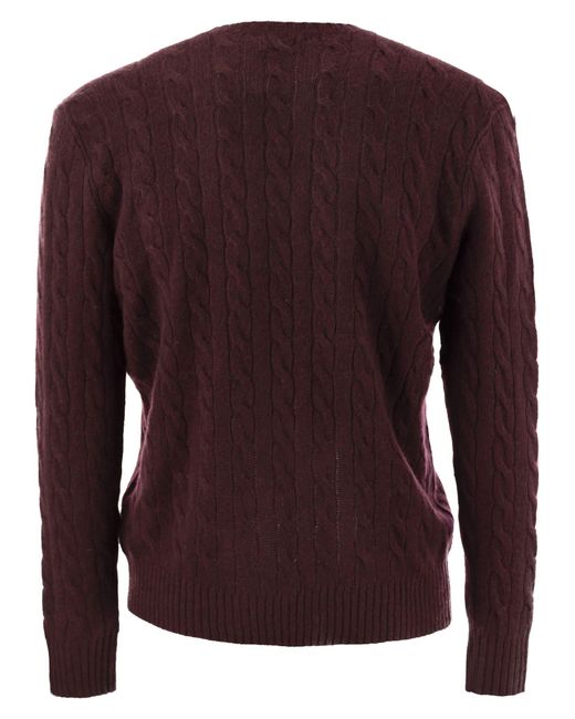 Polo Ralph Lauren Purple Wool And Cashmere Cable-Knit Sweater for men