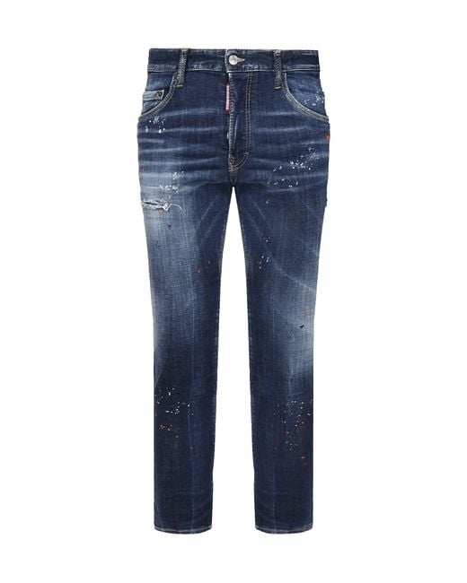 DSquared² Blue Distressed Skater Jeans for men