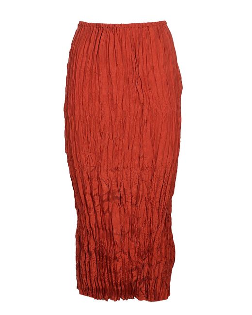 Totême Crinkled Silk Midi Skirt in Red - Save 11% | Lyst UK