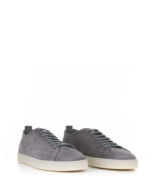 Barrett Gray Leather Sneaker for men