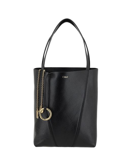 Chloé Black Shoulder Bag Spin Calf Leather
