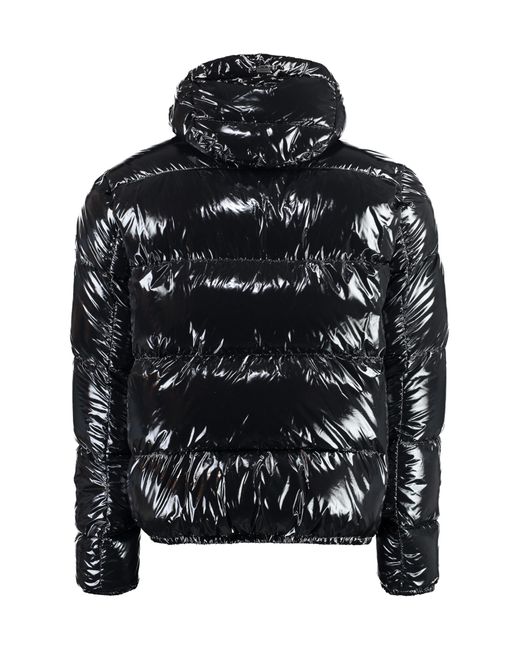 Herno Black Hooded Shiny Down Jacket for men