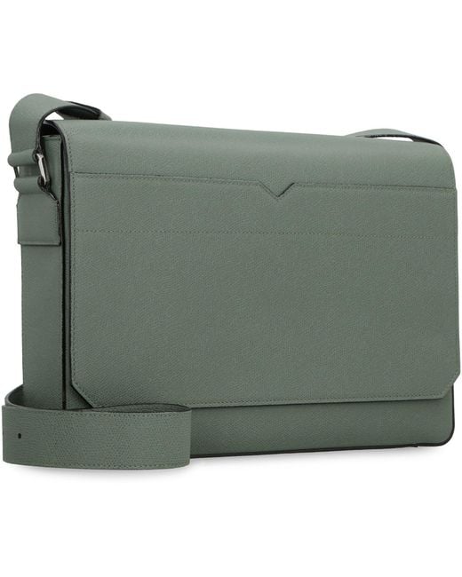 Valextra Green Leather Messenger Bag Calf for men