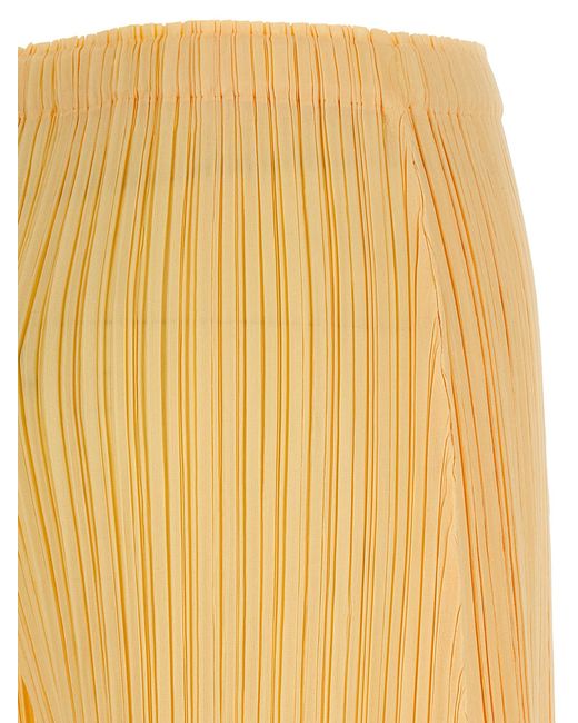 Pleats Please Issey Miyake Yellow Polyester Casual Pants