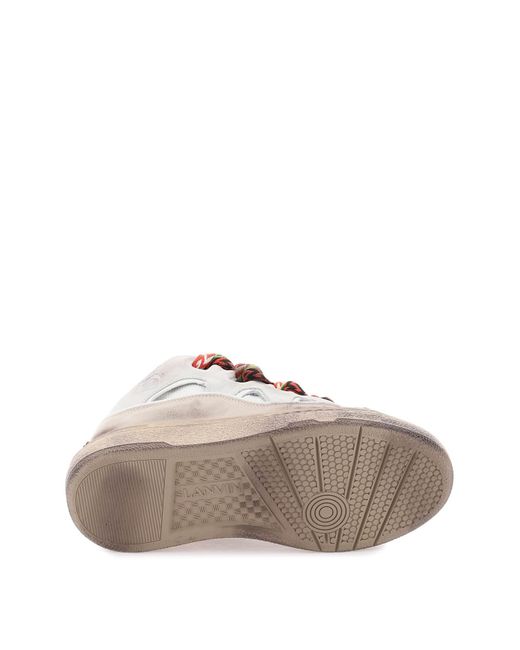 Lanvin Pink Used-Effect Curb Sneakers