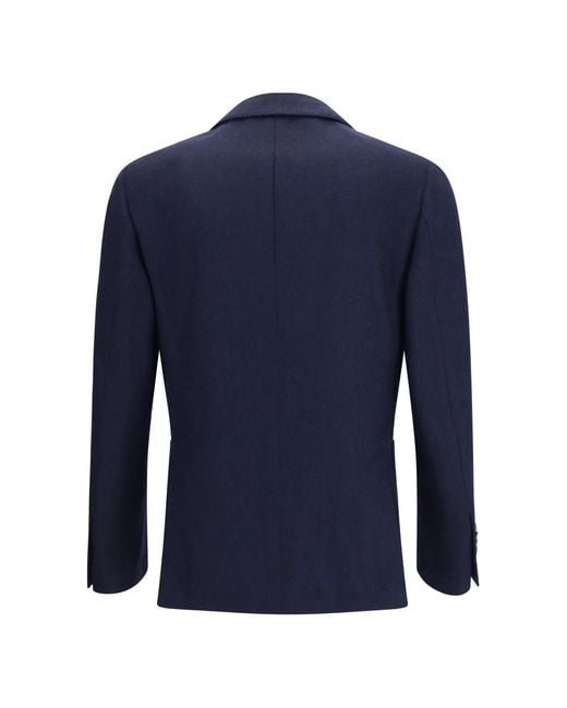 Lardini Blue Single-Breasted Wool And Cashmere Jacket for men