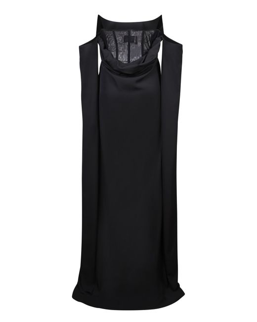 GIUSEPPE DI MORABITO Black Long Open-Sleeve Dress