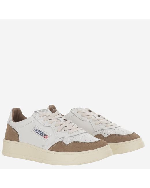 Autry Metallic Leather Sneakers Medalist Low Trainers