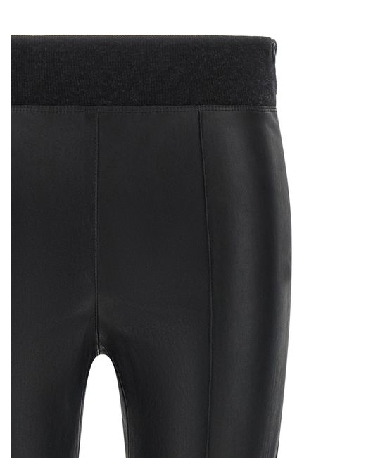 Brunello Cucinelli Black Lamb Leather Leggings Clothing