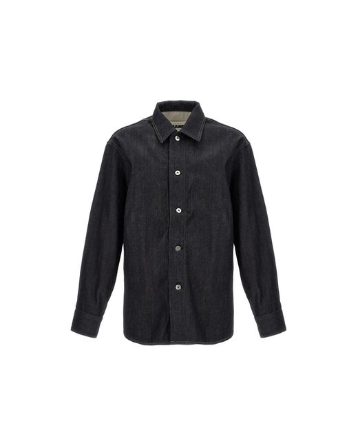 Jil Sander Black Denim Overshirt Cotton Shirt, Blouse for men