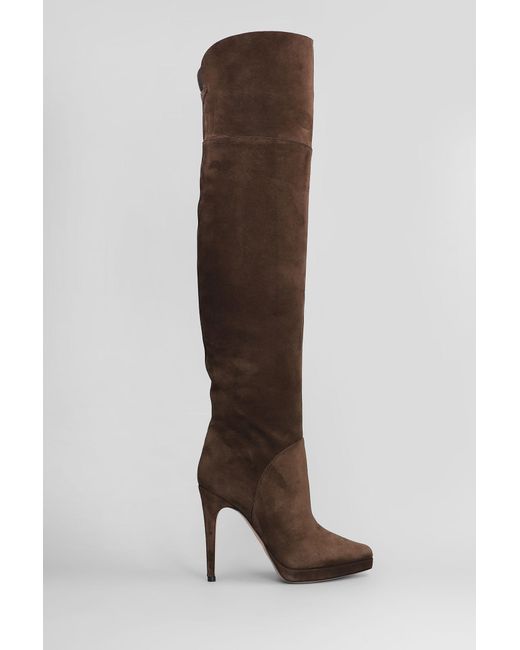 Casadei Brown Michelle High Heels Boots