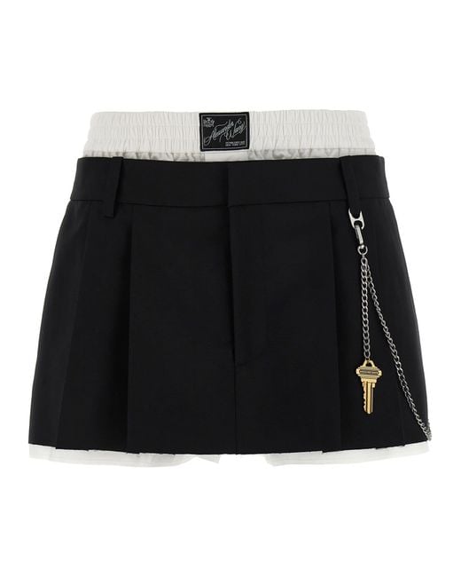 Alexander Wang Black 'Pre-Styled Pleated W/Chain' Skort
