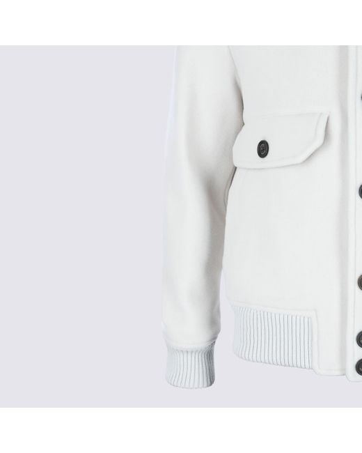 Eleventy White Sand Wool Casual Jacket for men