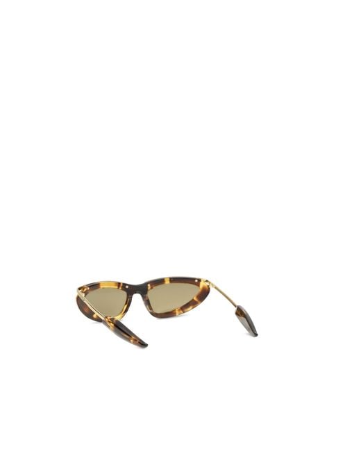 Bottega Veneta Metallic Sunglasses Prisma Cat-Eye Havana- Acetate
