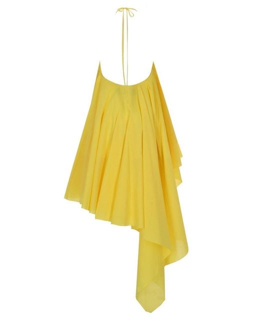 Jacquemus Yellow Mini Triangle Dress Cotton