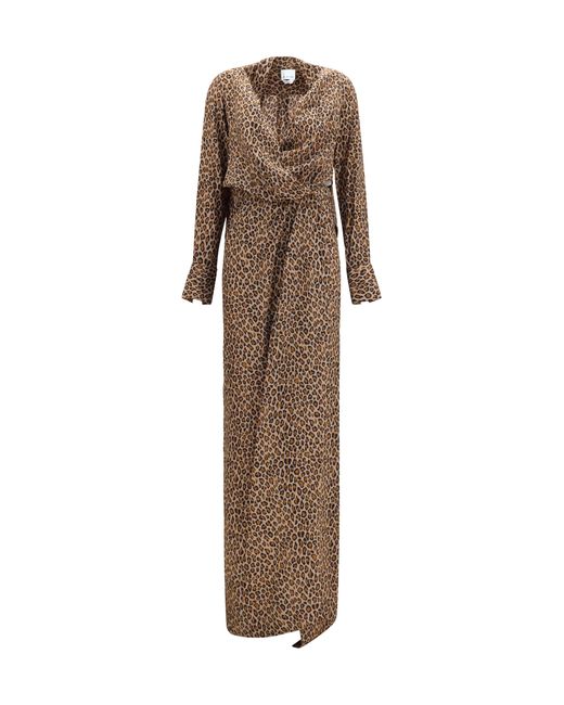 Sa Su Phi Natural Print Cross-Over Crêpe De Chine Maxi Dress Silk Long
