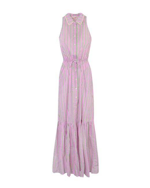 Mc2 Saint Barth Purple Ida Stripes Dress