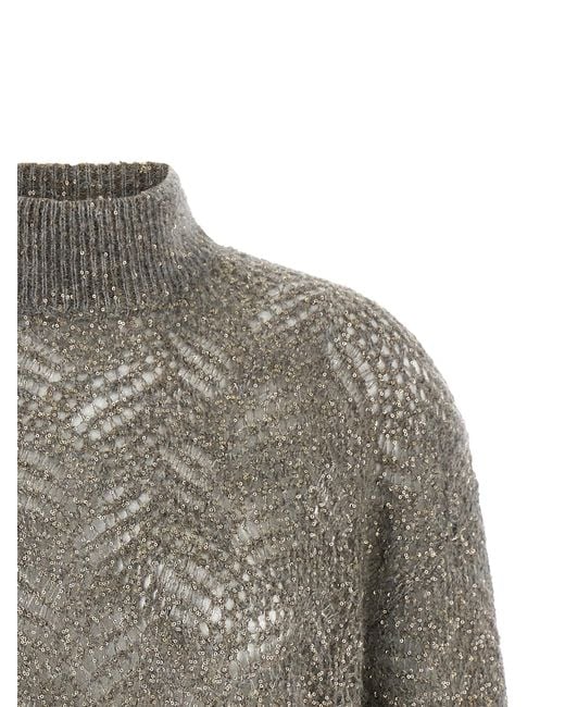 Brunello Cucinelli Gray Polyamide Cardigan Clothing