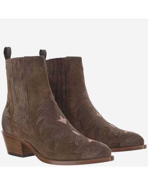 Sartore Brown Ankle Boots Suede Leather
