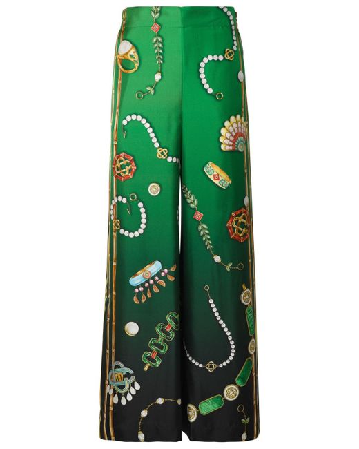 Casablancabrand Green Silk Trousers